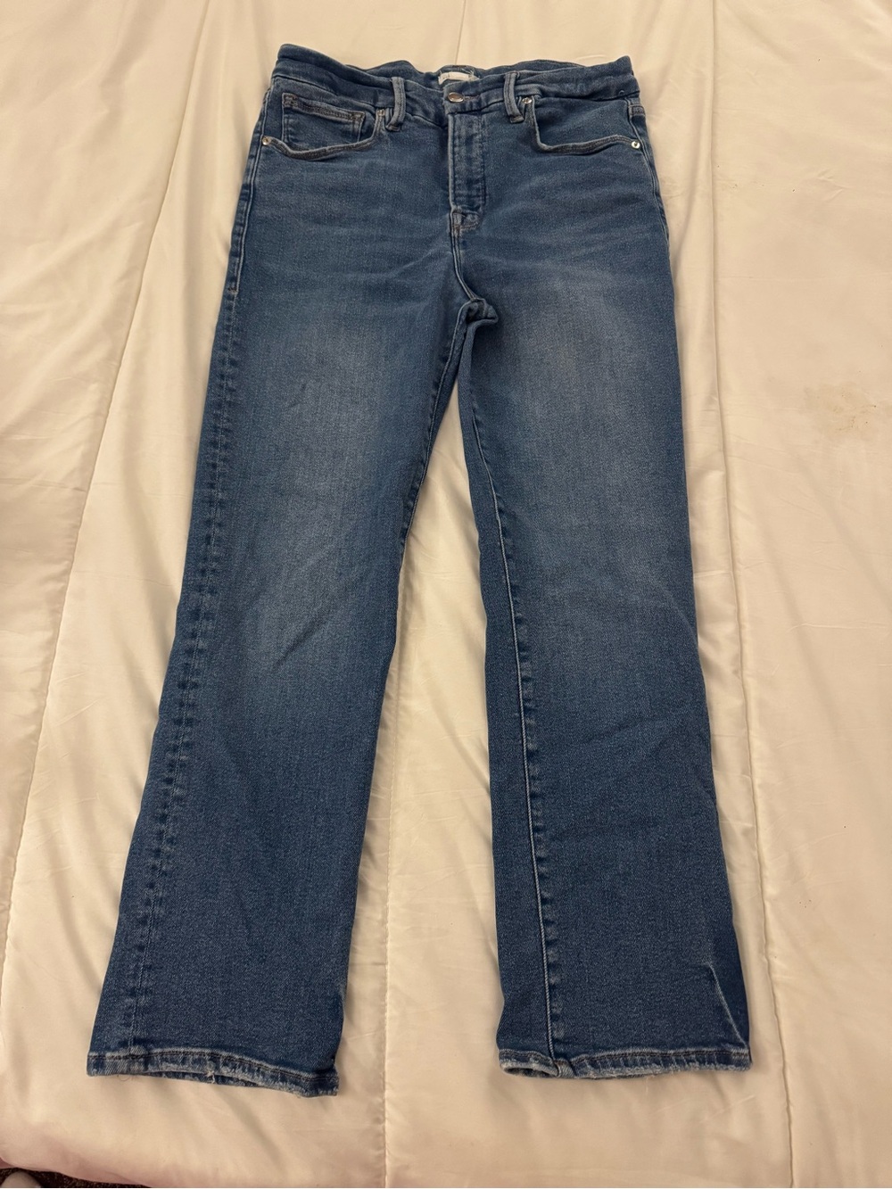 Good American Good Legs Straight Jeans in Dark Blue